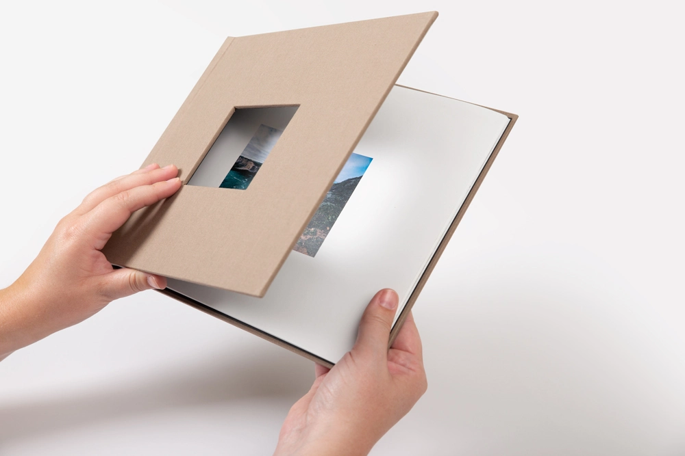 Personalized photo book with window