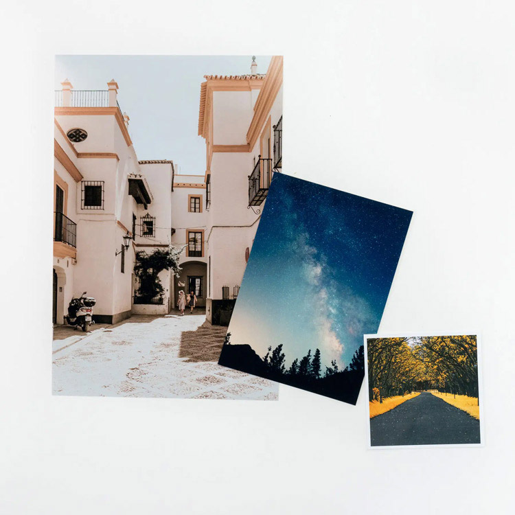 Collection of printed travel and nature photographs from our Simply Prints service