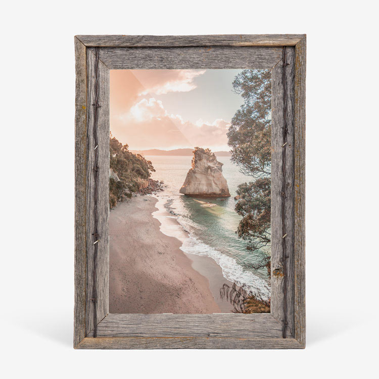 Rustic wooden frame made in South Dakota displaying a personal photo